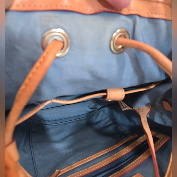 Dooney & Bourke Splatter Paint Signature Drawstring Bucket Bag - Picture 9 of 11